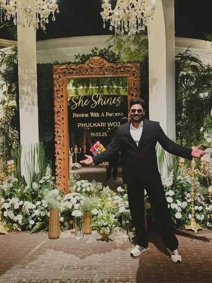 At the beautifully decorated Phulkari event, themed 'She Shines'. The environment itself was inspiring, and I was proud to contribute a sand art story that celebrated the strength and passion of women.