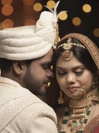 An intimate close-up of a couple on their wedding day. Capturing these quiet, emotional moments against a beautifully blurred background is a key part of our wedding photography style.