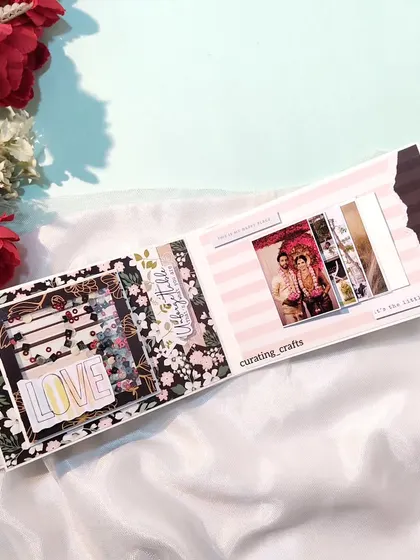 A page with a shaker element from the anniversary mini scrapbook.