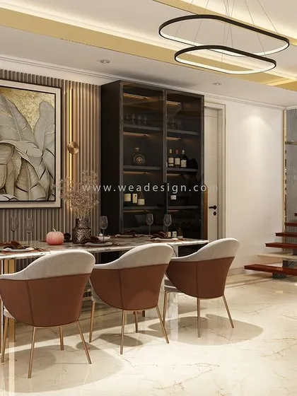 Duplicate of 261, emphasizing the spacious and integrated design of the penthouse's common areas.