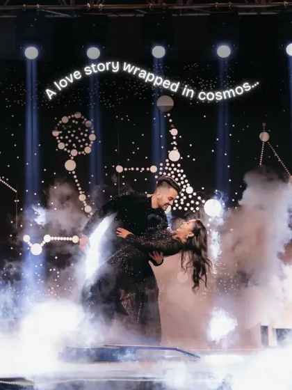 Your love story is unique, and your wedding should be too. For a couple who loved the cosmos, I helped bring this starry Sangeet night to life with a dramatic stage backdrop of zodiac constellations and a magical, smoky entrance.