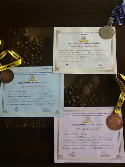 We celebrate every achievement, big and small. Here are the certificates and medals won by our student Nishka Gawde in the CISCE Games.