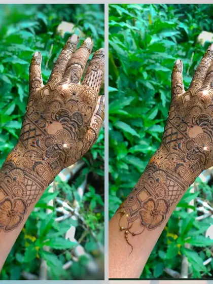 A mirrored image of the full-hand design, emphasizing its symmetry and complexity.