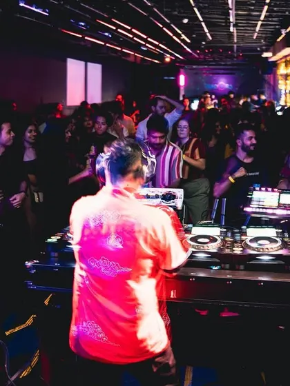 The view from behind, showing the sea of people at Club Pandora. It's a testament to the dedication of Mumbai's techno fans.