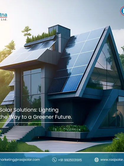 Our solar solutions are lighting the way to a greener future. This image of a modern, triangular house fully integrated with solar panels shows how sustainable design can be beautiful and powerful.