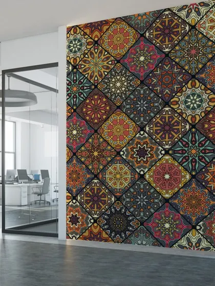 Our Traditional Blooming Pattern wallpaper adds a dynamic and artistic touch to this modern office. It’s a great way to break the monotony of a corporate environment and inspire creativity.