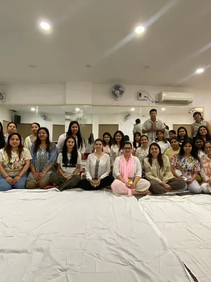 Our adult group after a deeply relaxing sound healing session. It's the perfect way to end a week of dancing, helping to calm the mind and restore the body.