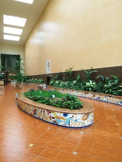 Ceramic mosaic seating at Yashraj Studios and Save the Children, Mumbai. We use customized mosaics to turn functional seating into colorful artwork, reflecting the creative spirit of a film studio or the welcoming warmth needed for a children's organization.