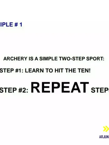Principle #1 of our philosophy is simple. First, learn to hit the ten. Second, learn to repeat it. Consistency is the key to success in archery.