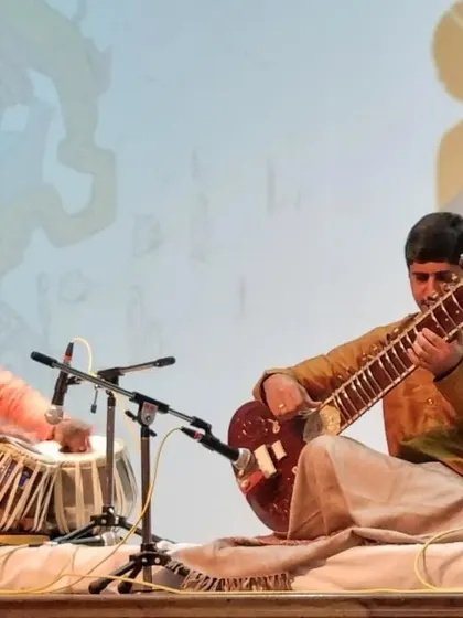 Performing a solo sitar recital for the students and faculty at the National Institute of Design (NID) in Bhopal.
