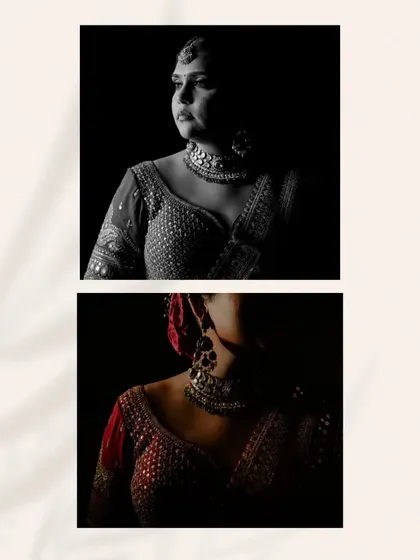 Moody and artistic portraits from a royal wedding in Pushkar. We use dramatic lighting to create elegant and timeless images that reflect the heritage and grandeur of the location.