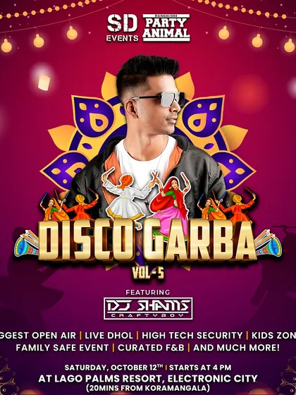 My feature poster for the Disco Garba Vol. 5 Dandiya festival. It's always a pleasure to spin for such a vibrant and traditional event.