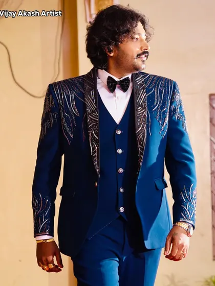 Dressed up for an event. As a performer, looking the part is just as important as the act itself.