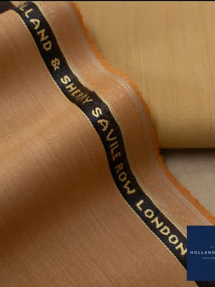 A luxurious wool from Holland & Sherry of Savile Row, London. The rich camel color and smooth texture make it an exceptional choice for a statement jacket or a full suit.