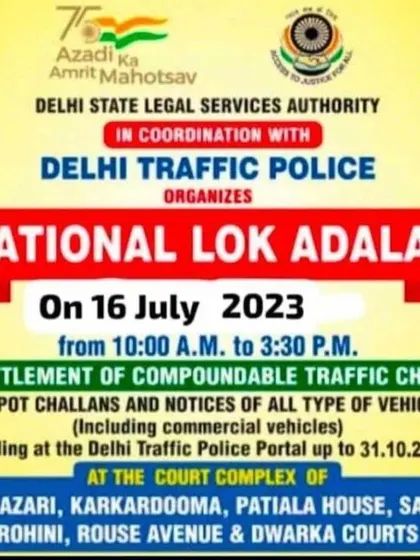 I believe in making the legal system more accessible. This is an announcement for a National Lok Adalat, an effective forum for settling matters like traffic challans efficiently. I help clients navigate these processes to resolve their issues quickly.