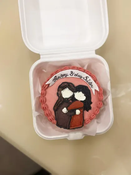 This sister-themed bento cake is one of our most requested designs, perfect for showing your sister some love on her special day.