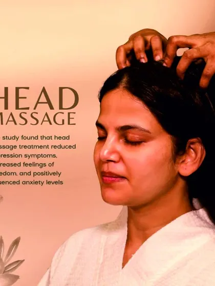 A head massage, or Shiro Abhyangam, is proven to reduce symptoms of depression and anxiety. This treatment focuses on vital energy points to promote mental clarity and emotional well-being.