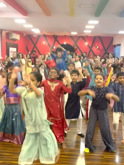 Our studio filled with energy as kids and adults dance together for Diwali. We believe in creating a space where families can share their love for dance.