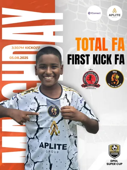 Gearing up for another battle. Match announcement for the DPDL Super Cup game against First Kick FA.