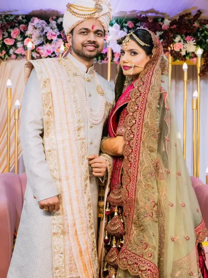 A classic portrait of the bride and groom in their stunning wedding attire. We ensure to take traditional portraits that will be cherished for generations.