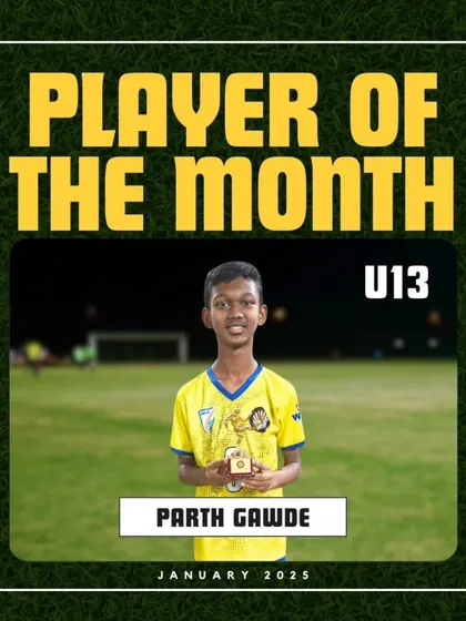 Parth Gawde, the U13 Player of the Month for January 2025.