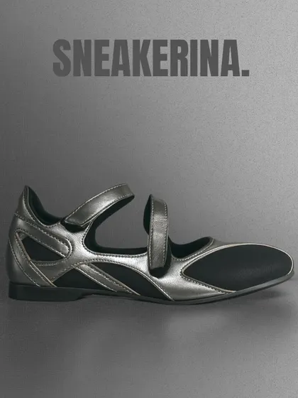 Introducing the Sneakerina, my answer to modern versatility. I wanted to create a shoe that fuses the comfort of a sneaker with the grace of a ballerina flat. It’s a hybrid essential, designed to move seamlessly with every look.