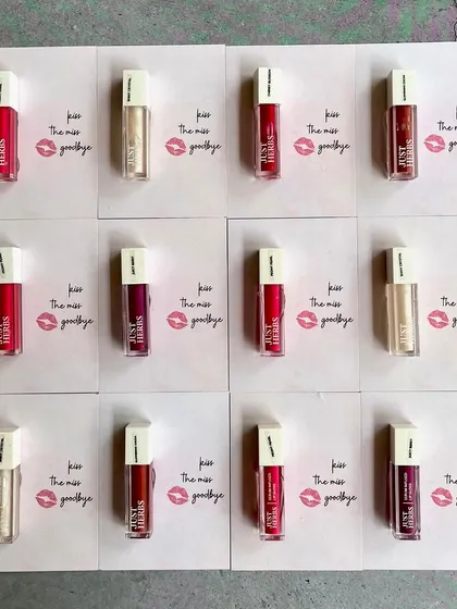 "Kiss the miss goodbye" lipsticks, another popular and fun favor for a bachelorette party or bridesmaid gift.