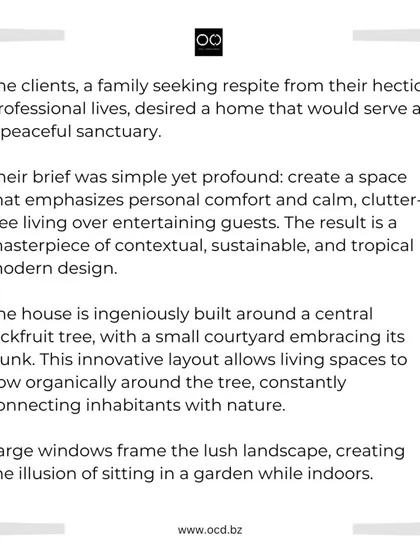 Our Jack Tree House project was featured in Architecture+Design magazine. This recognition highlights our work in creating contextual, sustainable, and tropical modern design that prioritizes tranquility and a deep connection to the natural world.