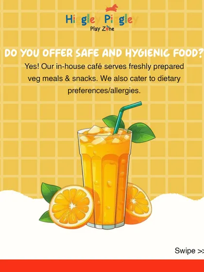 Do you offer safe and hygienic food? Yes! Our in-house cafe serves freshly prepared vegetarian meals and snacks, and we can cater to dietary preferences or allergies.