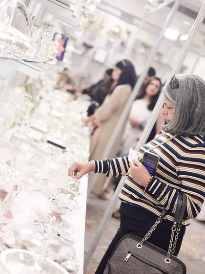 I am always so happy to see shoppers at my exhibitions. This photo captures a client thoughtfully examining my silverware collection at the Amara x Ekaani show, a moment of connection I truly cherish.