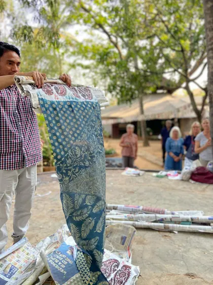 We had an incredible week hosting the artists from Bábbarra Women's Centre. We learned so much from each other, sharing techniques in printing and dyeing, and creating beautiful textiles together.