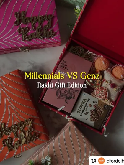 I was so excited to be featured by DforDelhi for my unique Rakhi hampers. This post highlights my 'Millennials vs Gen Z' gift boxes.