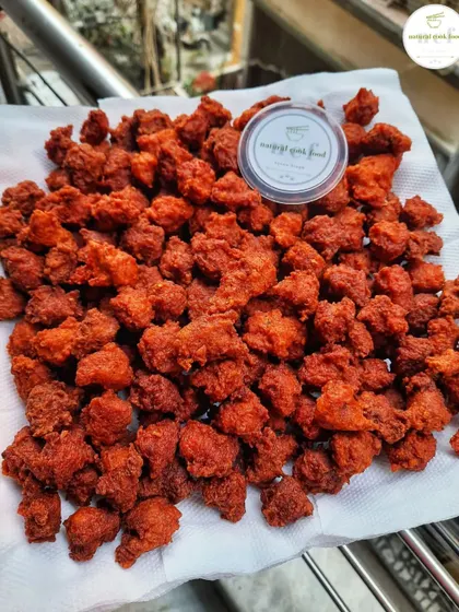 My new chicken 'pakoda' or 'bora', crispy, juicy, and perfect for snacking.