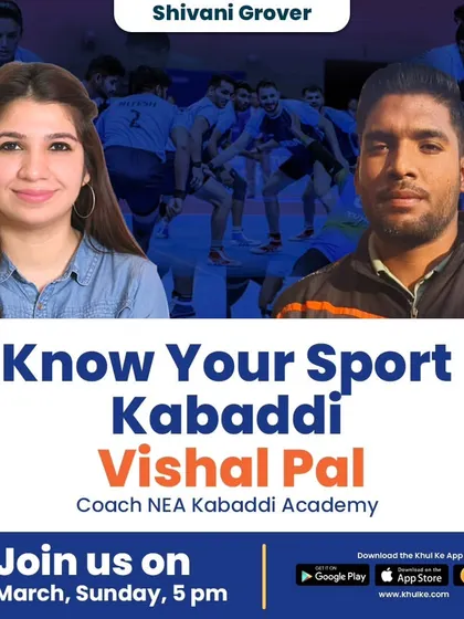 A promotional graphic for my appearance on the 'Know Your Sport' show to discuss the game of Kabaddi.