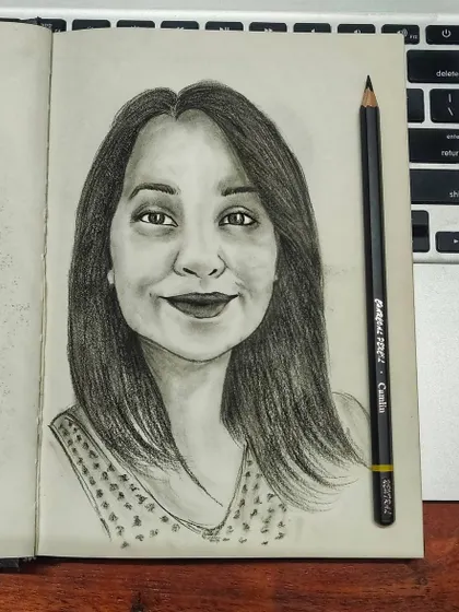 A quick portrait sketch in my workbook. Even my practice pieces are about finding the character in a face, using a simple pencil to create something with life.