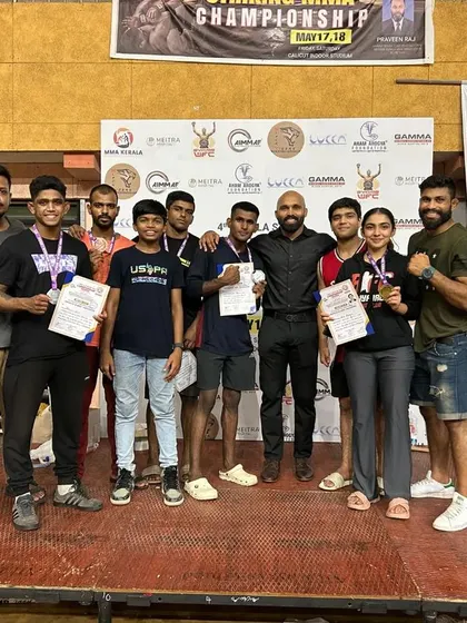 The team celebrating a successful run at the Kerala Nationals. We came, we fought, we conquered.