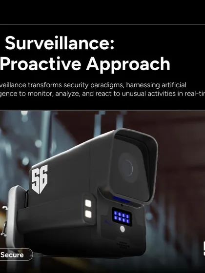 This is our AI Cam One, the core of our proactive security system. Designed and manufactured in India, it uses advanced AI to analyze its surroundings in real-time, distinguishing real threats from false alarms.