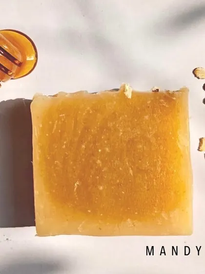 Another look at the simple, natural beauty of my Honey Oatmeal soap bar, a top choice for those with dry or sensitive skin.