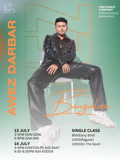 Another poster for the Awez Darbar weekend. His classes are always a sell-out, so make sure to book your spot early.