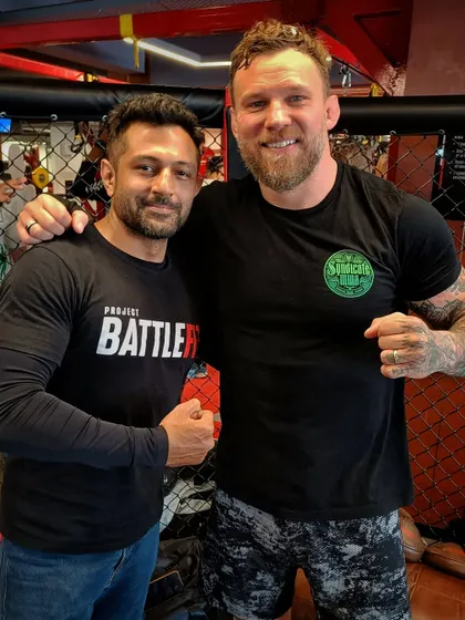 For me, meeting the coach is the highlight. Had an amazing chat with the legendary John Wood of Syndicate MMA.