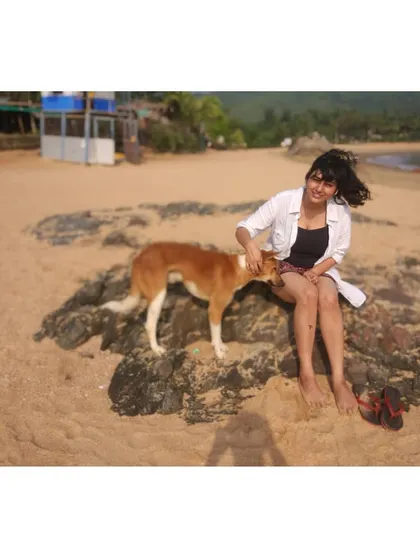 Just me, a beach, and a new furry friend. One of the best parts of my life is getting to meet and connect with dogs wherever I go.