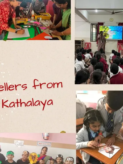 Our professional tellers from Kathalaya in action at BBUL Jain Vidyalaya. They captivated students with tales and activities, showing the impact of our training in real school environments.