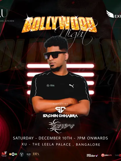 My poster for the Bollywood Night at XU, The Leela Palace, where I performed alongside actor and DJ Sachin Chhabra.
