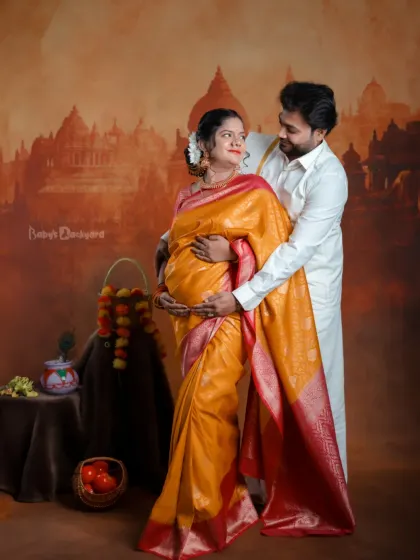 Dressed in beautiful traditional attire, this couple shares a look of love and excitement. We help you celebrate your heritage and your new beginning in one beautiful portrait.