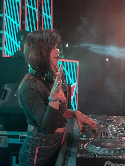 Hyping up the crowd during my set at the Hyatt Centric in Bangalore. Interacting with the audience is a huge part of my performance, making sure everyone feels connected to the music.