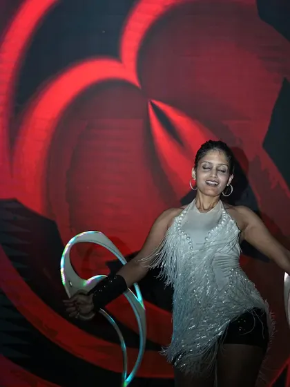 A moment of pure joy and expression during an LED performance. The feeling of flow is when the prop becomes an extension of your body.