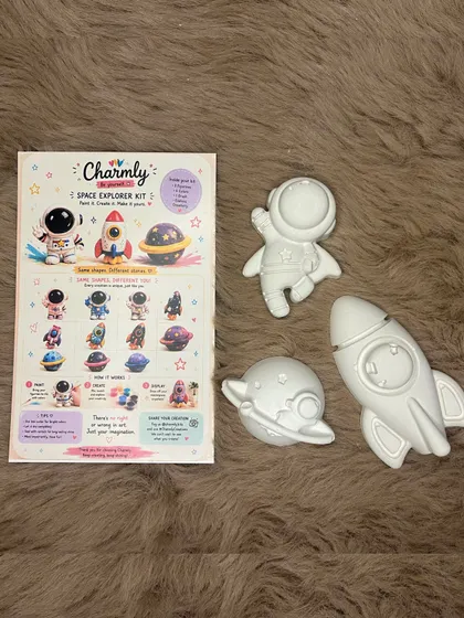 Blast off into creativity with the Space Explorer kit. You get an astronaut, a rocket ship, and a planet figurine to design your own cosmic adventure.