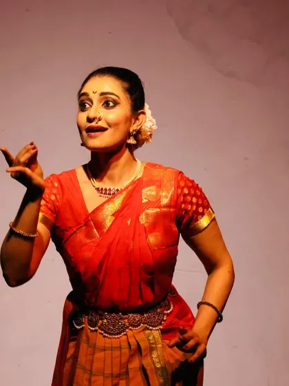 A moment of expressive storytelling from my "Varkari" performance in Berlin.