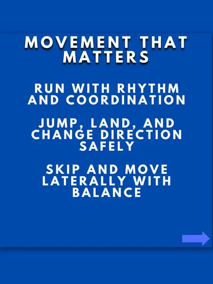 Movement that matters for the 5-8 age group includes running with rhythm, jumping and landing safely, and moving laterally with balance. These are the building blocks of a great tennis player.