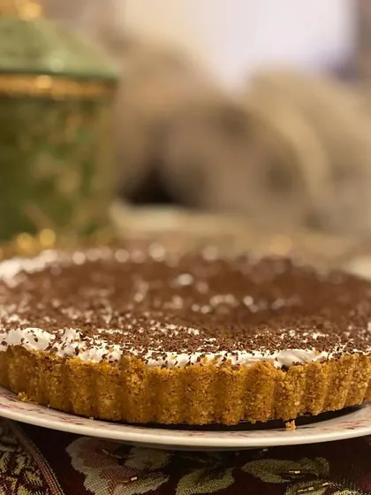 A whole Banoffee Pie, ready to be sliced and served. It's a classic dessert that I love making.